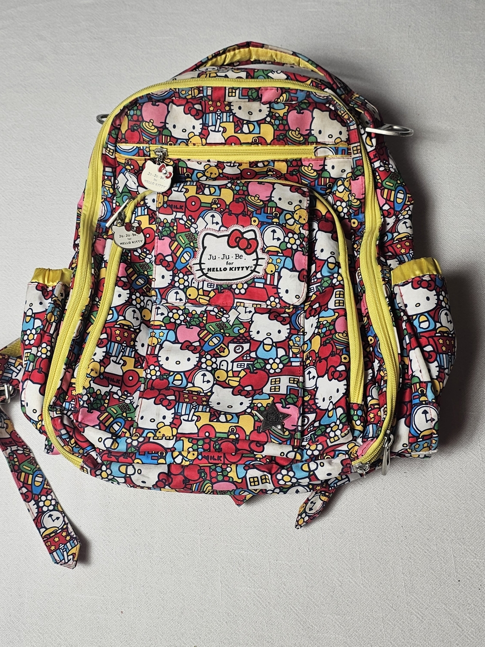JuJuBe‎ collaboration diaper bag backpack featuring Hello Kitty